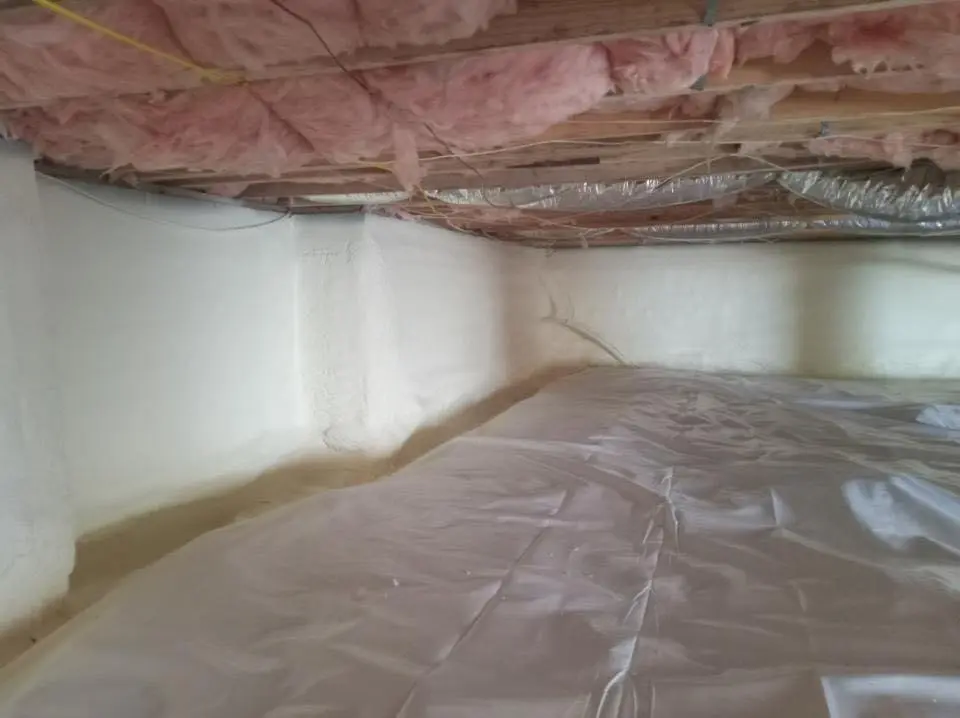 Crawl space encapsulation with closed-cell spray foam for Roof Waterproofing in McGregor